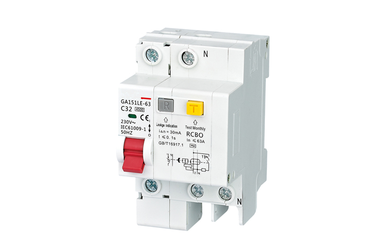 2 Pole RCBO 32 Amp 400V Low Voltage Mini Residual Current Operated Circuit Breaker 